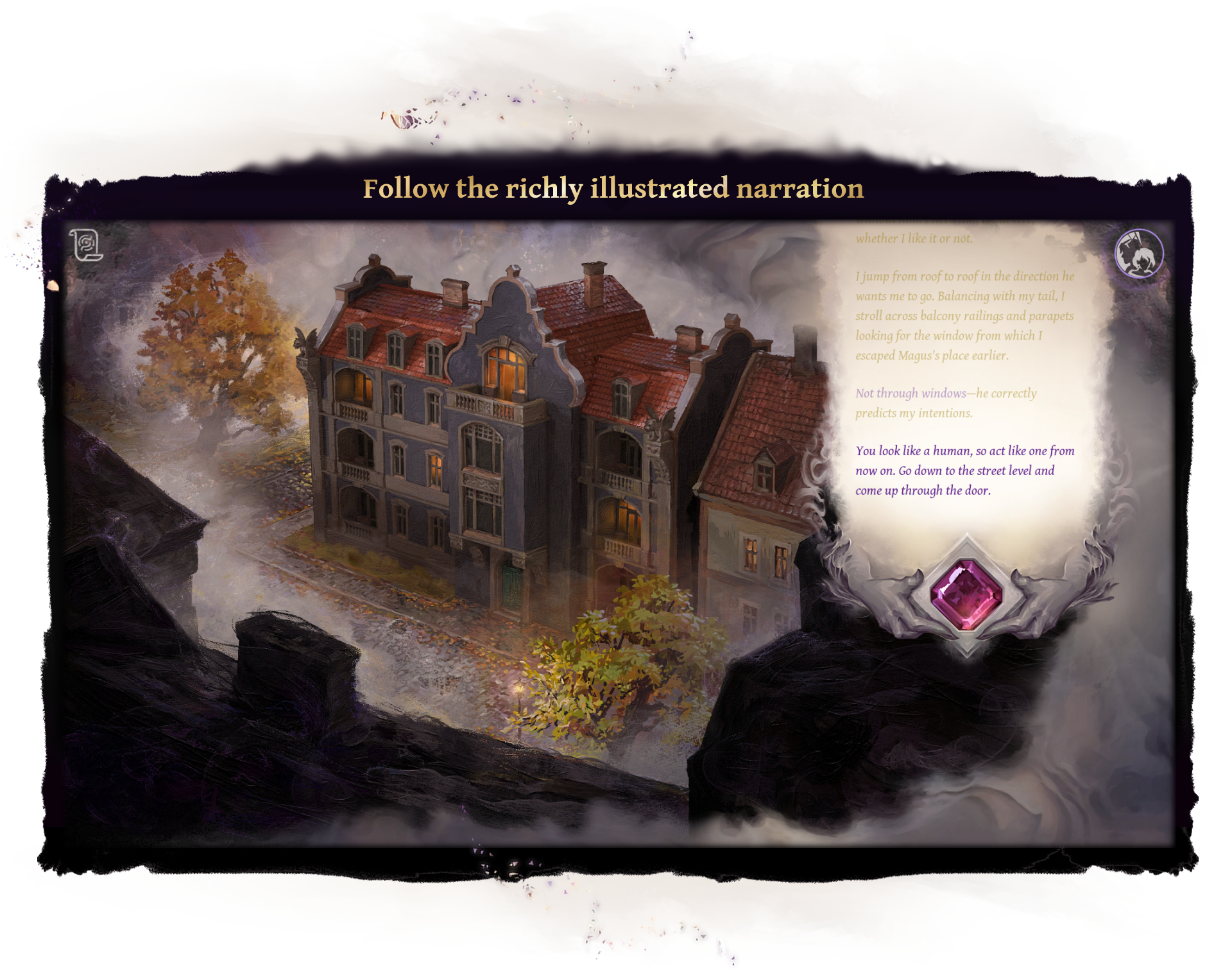 Follow the richly illustrated narration